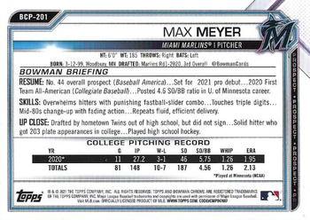 2021 Bowman Chrome - Prospects #BCP-201 Max Meyer Back