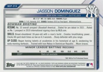 2021 Bowman Chrome - Prospects #BCP-213 Jasson Dominguez Back