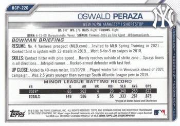 2021 Bowman Chrome - Prospects #BCP-220 Oswald Peraza Back