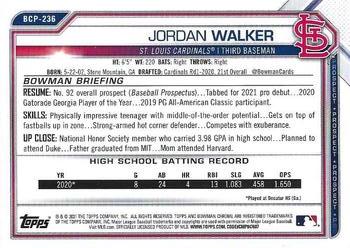 2021 Bowman Chrome - Prospects #BCP-236 Jordan Walker Back