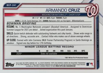 2021 Bowman Chrome - Prospects #BCP-247 Armando Cruz Back