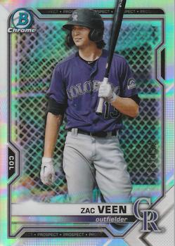 2021 Bowman Chrome - Prospects Refractor #BCP-183 Zac Veen Front