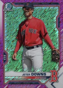2021 Bowman Chrome - Prospects Fuchsia Shimmer Refractor #BCP-169 Jeter Downs Front