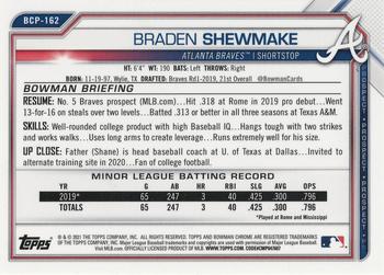 2021 Bowman Chrome - Prospects Green Refractor #BCP-162 Braden Shewmake Back