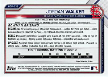 2021 Bowman Chrome - Prospects Green Refractor #BCP-236 Jordan Walker Back