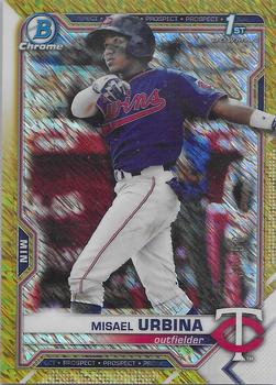 2021 Bowman Chrome - Prospects Gold Shimmer Refractor #BCP-206 Misael Urbina Front