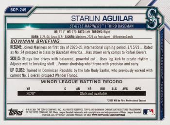 2021 Bowman Chrome - Prospects Red Refractor #BCP-249 Starlin Aguilar Back