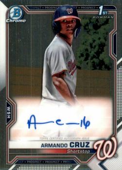 2021 Bowman Chrome - Prospect Autographs #CPA-AC Armando Cruz Front