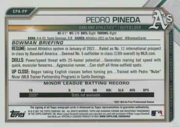 2021 Bowman Chrome - Prospect Autographs #CPA-PP Pedro Pineda Back