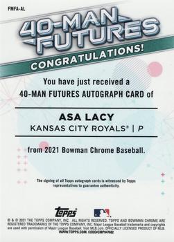2021 Bowman Chrome - 40-Man Futures Autographs #FMFA-AL Asa Lacy Back