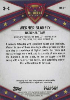 2021 Bowman Chrome - Under Armour All-America Game Autographs #UAN-1 Werner Blakely Back