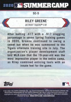 2021 Bowman Chrome - 2020 Summer Camp #SC-5 Riley Greene Back