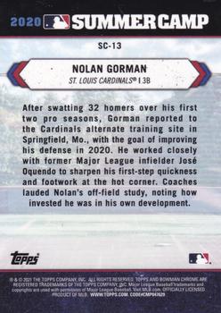 2021 Bowman Chrome - 2020 Summer Camp #SC-13 Nolan Gorman Back