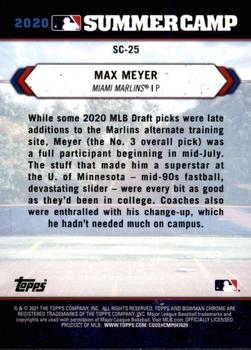 2021 Bowman Chrome - 2020 Summer Camp #SC-25 Max Meyer Back