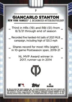 2022 Topps Tribute #7 Giancarlo Stanton Back