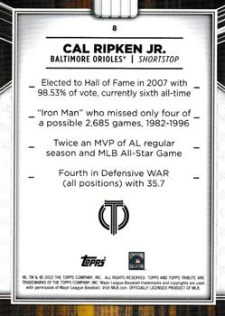 2022 Topps Tribute #8 Cal Ripken Jr. Back