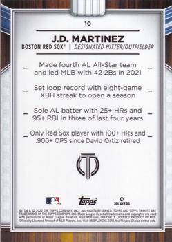 2022 Topps Tribute #10 J.D. Martinez Back