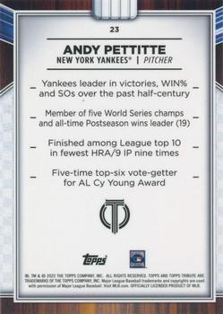 2022 Topps Tribute #23 Andy Pettitte Back