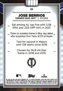 2022 Topps Tribute #25 Jose Berrios Back