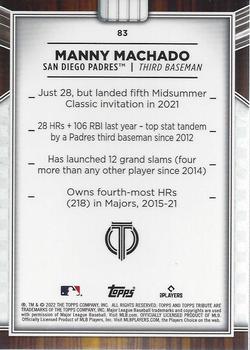 2022 Topps Tribute #83 Manny Machado Back