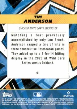 2021 Topps Fire - Gold Minted #41 Tim Anderson Back