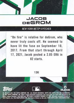 2021 Topps Fire - Gold Minted #136 Jacob deGrom Back