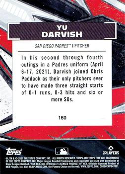 2021 Topps Fire - Gold Minted #160 Yu Darvish Back