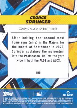 2021 Topps Fire - Gold Minted #186 George Springer Back