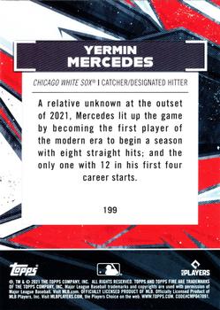 2021 Topps Fire - Gold Minted #199 Yermin Mercedes Back