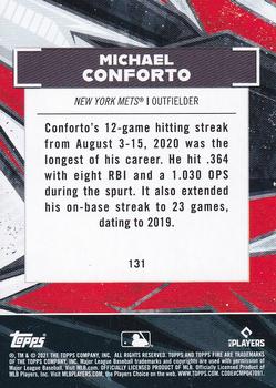 2021 Topps Fire - Flame #131 Michael Conforto Back