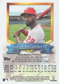 2021 Topps Finest Flashbacks #32 Andrew McCutchen Back