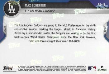 2021 Topps Now Postseason Los Angeles Dodgers #PS-15 Max Scherzer Back