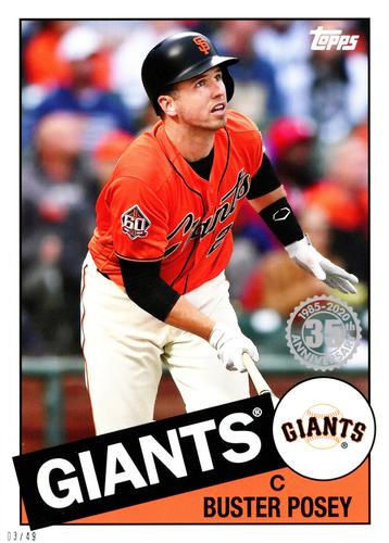 2020 Topps 1985 Topps Baseball 35th Anniversary (Series Two) 5x7 #85TB-39 Buster Posey Front