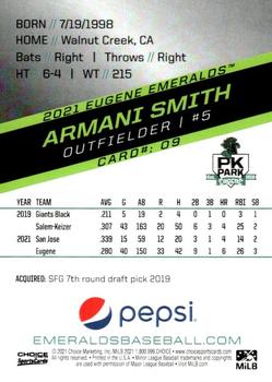 2021 Choice Eugene Emeralds #9 Armani Smith Back