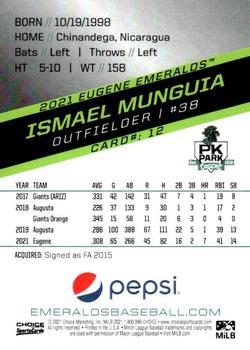 2021 Choice Eugene Emeralds #12 Ismael Munguia Back