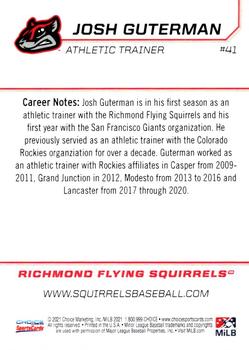 2021 Choice Richmond Flying Squirrels #41 Josh Guterman Back