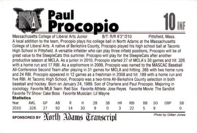 2011 North Adams SteepleCats #NNO Paul Procopio Back