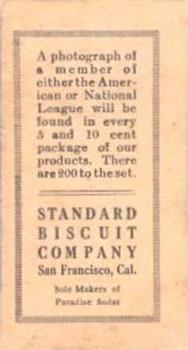 1917 Standard Biscuit #19 George H. Burns Back