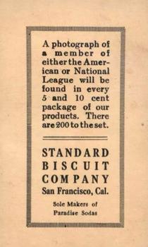 1917 Standard Biscuit #55 Chick Gandil Back