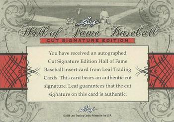2018 Leaf Cut Signature Hall of Fame Baseball Edition #NNO Luke Appling Back