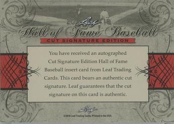 2018 Leaf Cut Signature Hall of Fame Baseball Edition #NNO Gary Carter Back