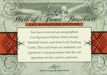 2018 Leaf Cut Signature Hall of Fame Baseball Edition #NNO Al Kaline Back
