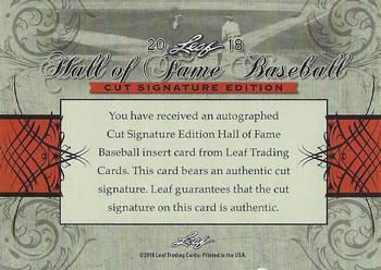 2018 Leaf Cut Signature Hall of Fame Baseball Edition #NNO Phil Niekro Back