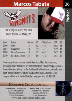 2011 Wichita Wingnuts #NNO Marcos Tabata Back