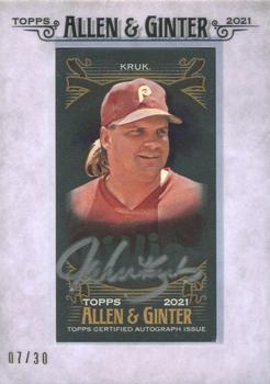 John Kruk Signed 2021 Allen & Ginter Baseball Card - Philadelphia Phillies