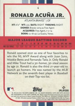 2021 Topps Archives Snapshots #4 Ronald Acuña Jr. Back