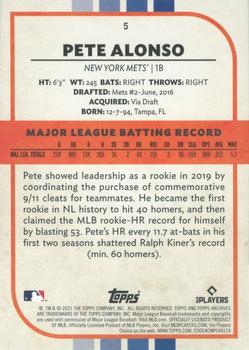 2021 Topps Archives Snapshots #5 Pete Alonso Back