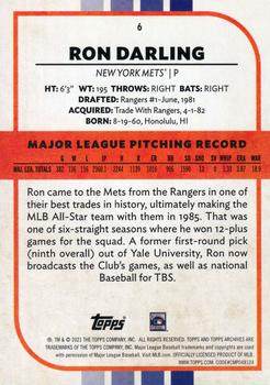 2021 Topps Archives Snapshots #6 Ron Darling Back