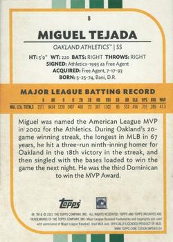 2021 Topps Archives Snapshots #8 Miguel Tejada Back