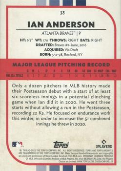2021 Topps Archives Snapshots #13 Ian Anderson Back